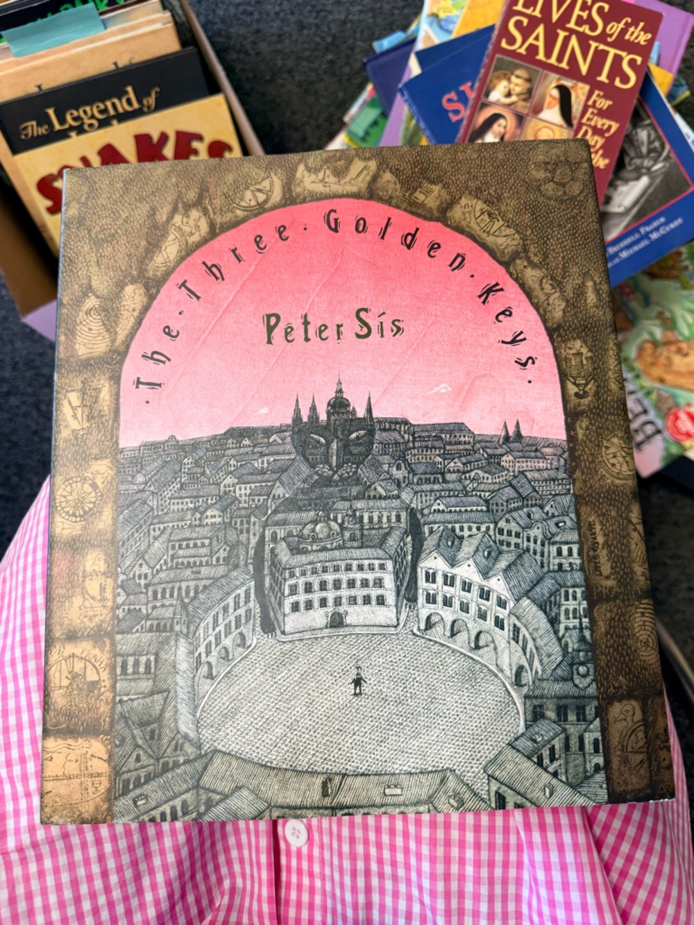 Peter Sis "The Three Golden Keys" Illustrated Book - Pink & Brown Cover
